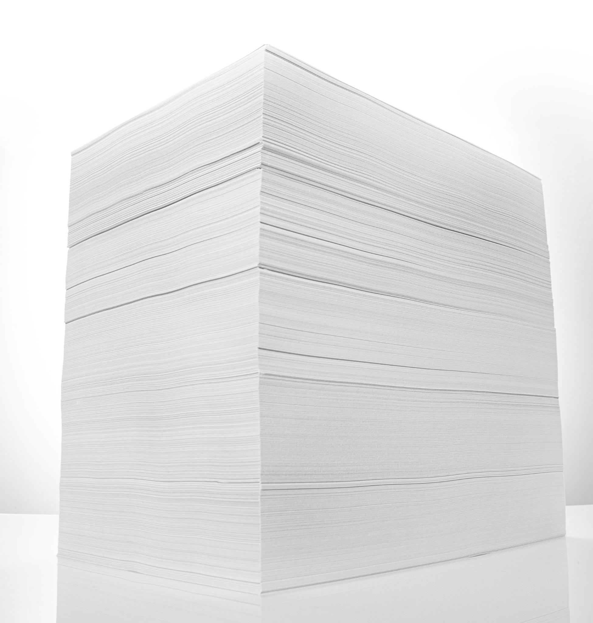 a stack of duplex paperboards